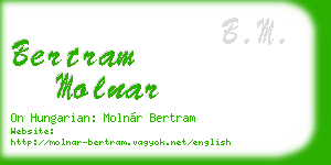 bertram molnar business card